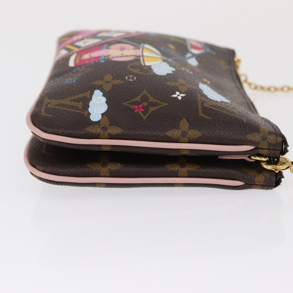 Louis Vuitton Double Zip Pochette Limited Edition Vivienne Xmas Monogram Canvas Brown Canvas Clutche & Pouche Bag
