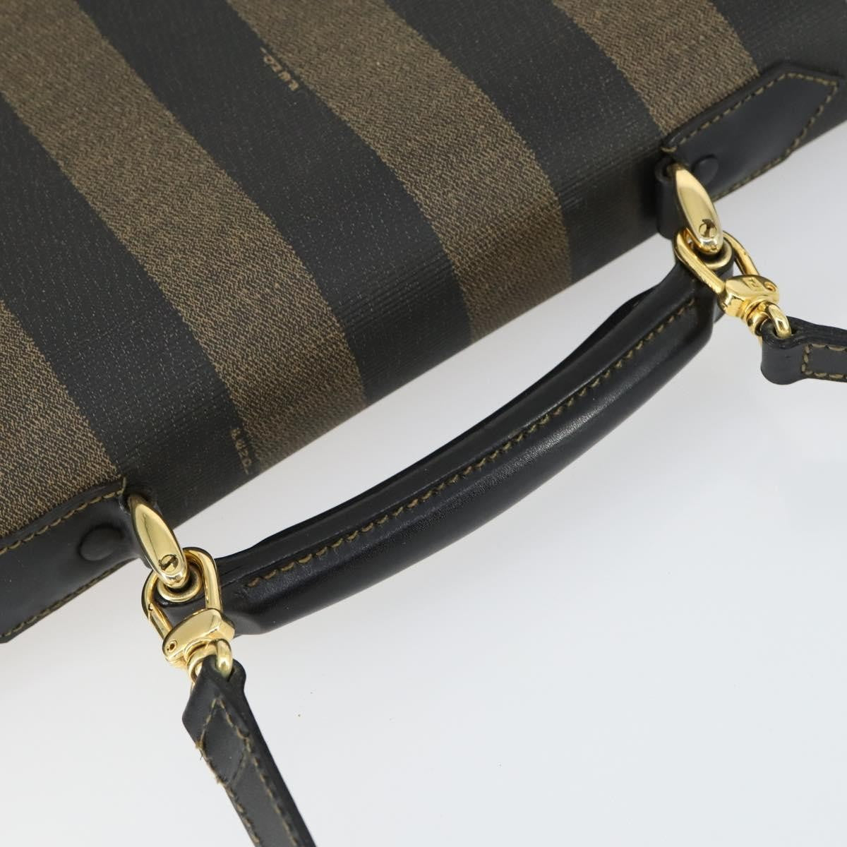 Fendi Vintage Pequin Briefcase Bag Coated Canvas Brown Canvas Briefcase Bag