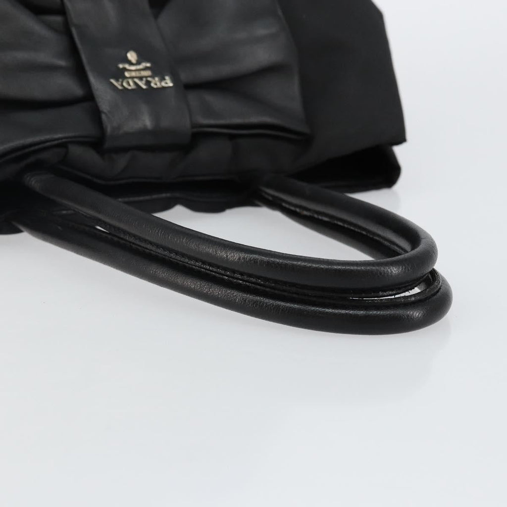 Prada Bow Tote Tessuto With Leather Black Nylon Tote Bag Bag