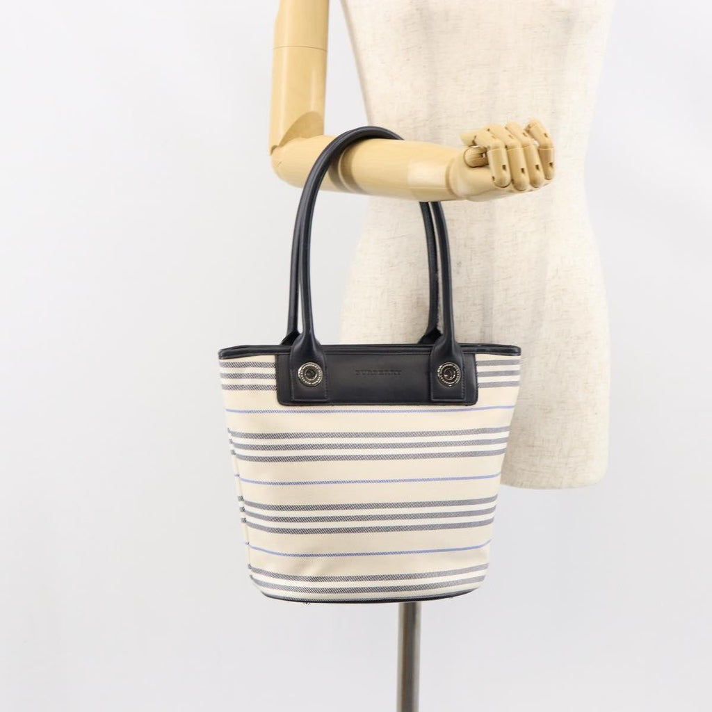 Burberry Blue Label Tote Bag Canvas White Canvas Tote Bag
