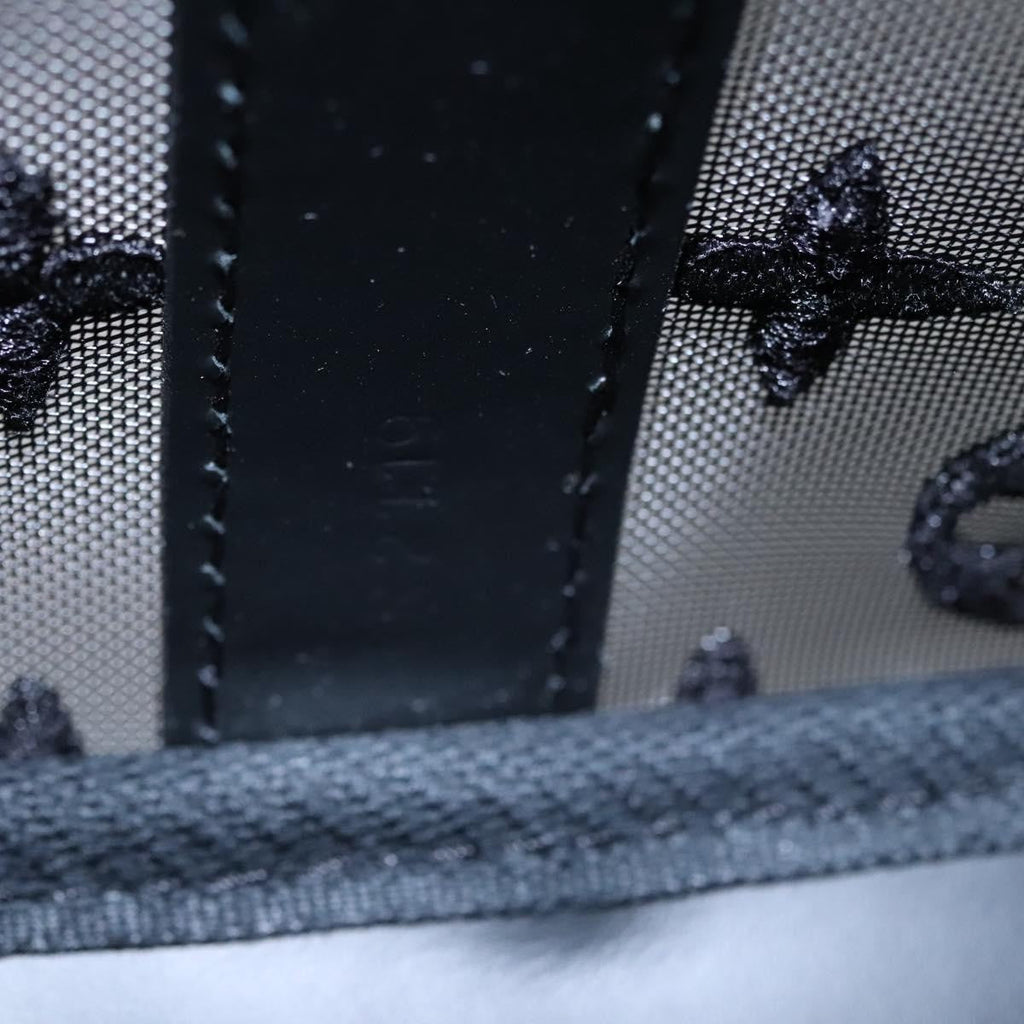 Louis Vuitton Keepall Bandouliere Bag Monogram See Through Mesh Black Nylon Travel Bag