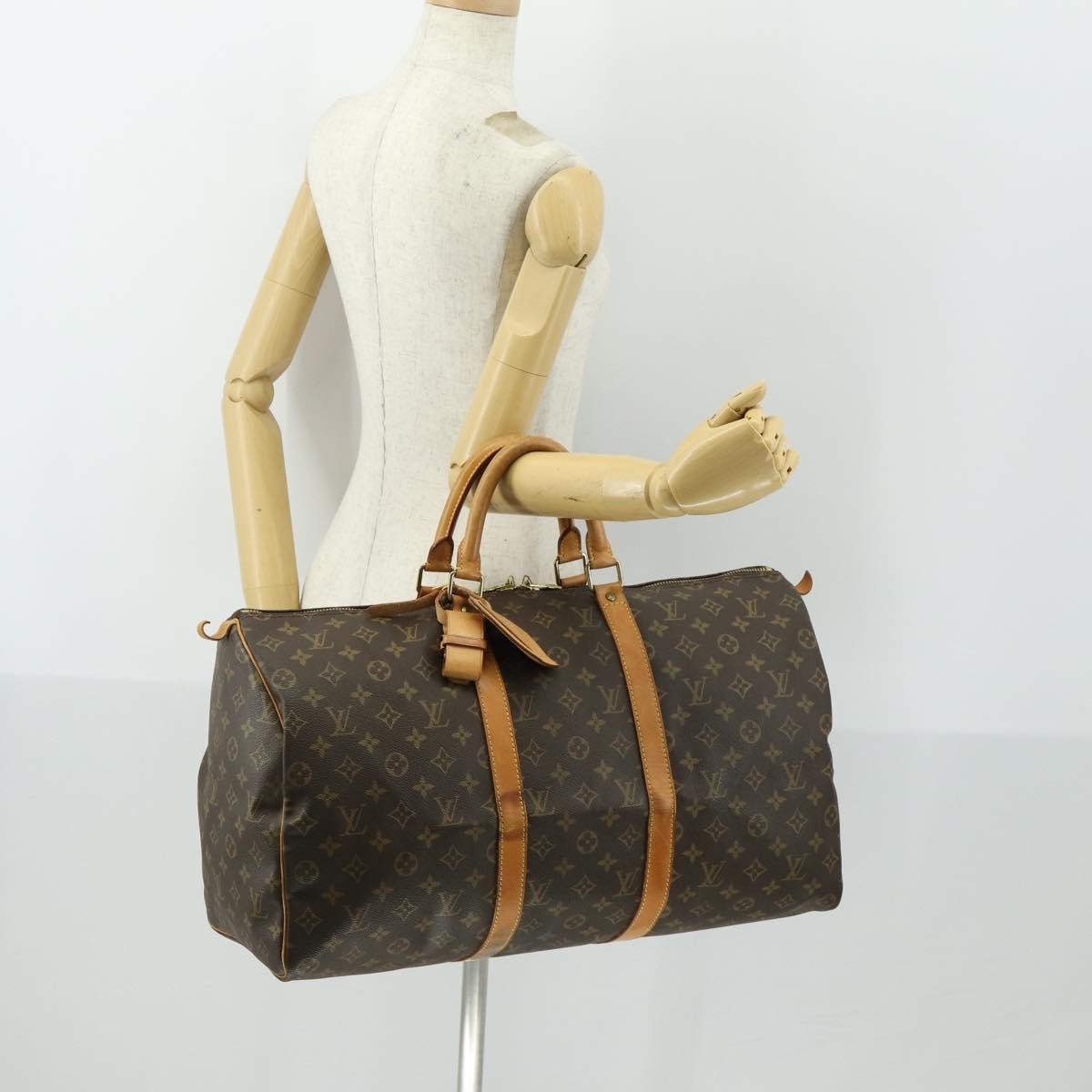 Louis Vuitton Keepall Bag Monogram Canvas Brown Canvas Travel Bag