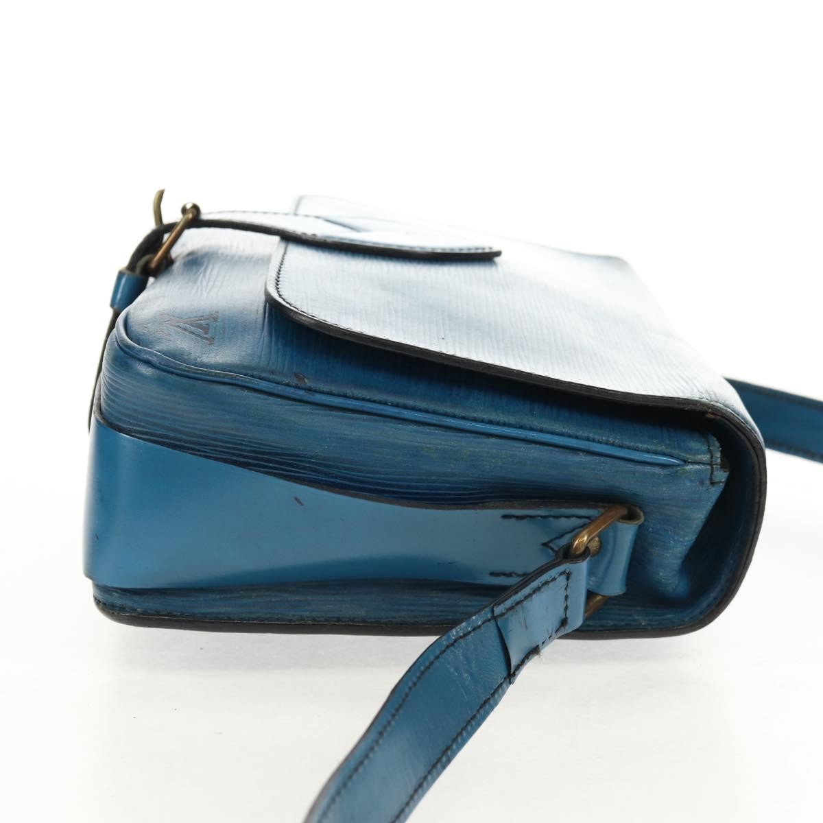 Louis Vuitton Cartouchiere Handbag Epi Leather Blue Leather Shoulder Bag