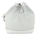 Louis Vuitton Flore Noe Handbag Perforated Leather White Leather Shoulder Bag
