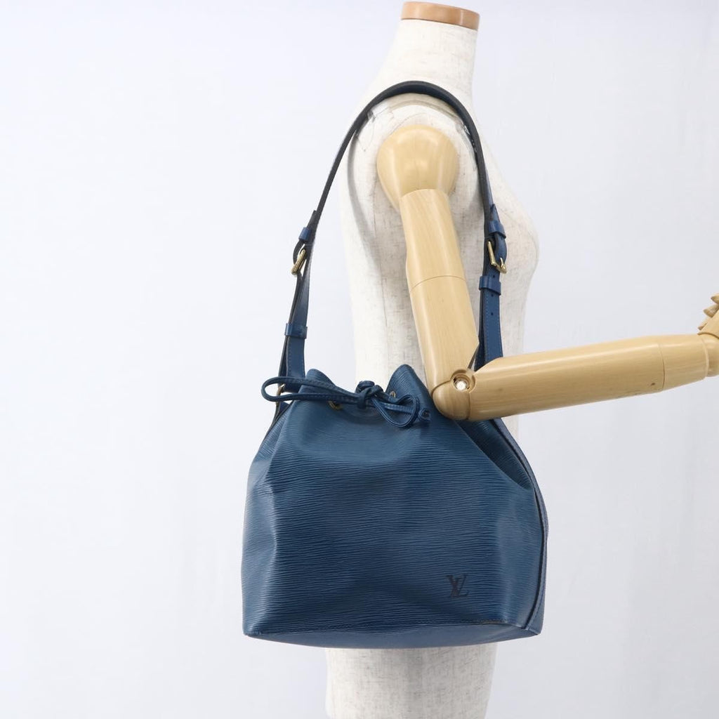 Louis Vuitton Petit Noe Handbag Epi Leather Blue Leather Shoulder Bag