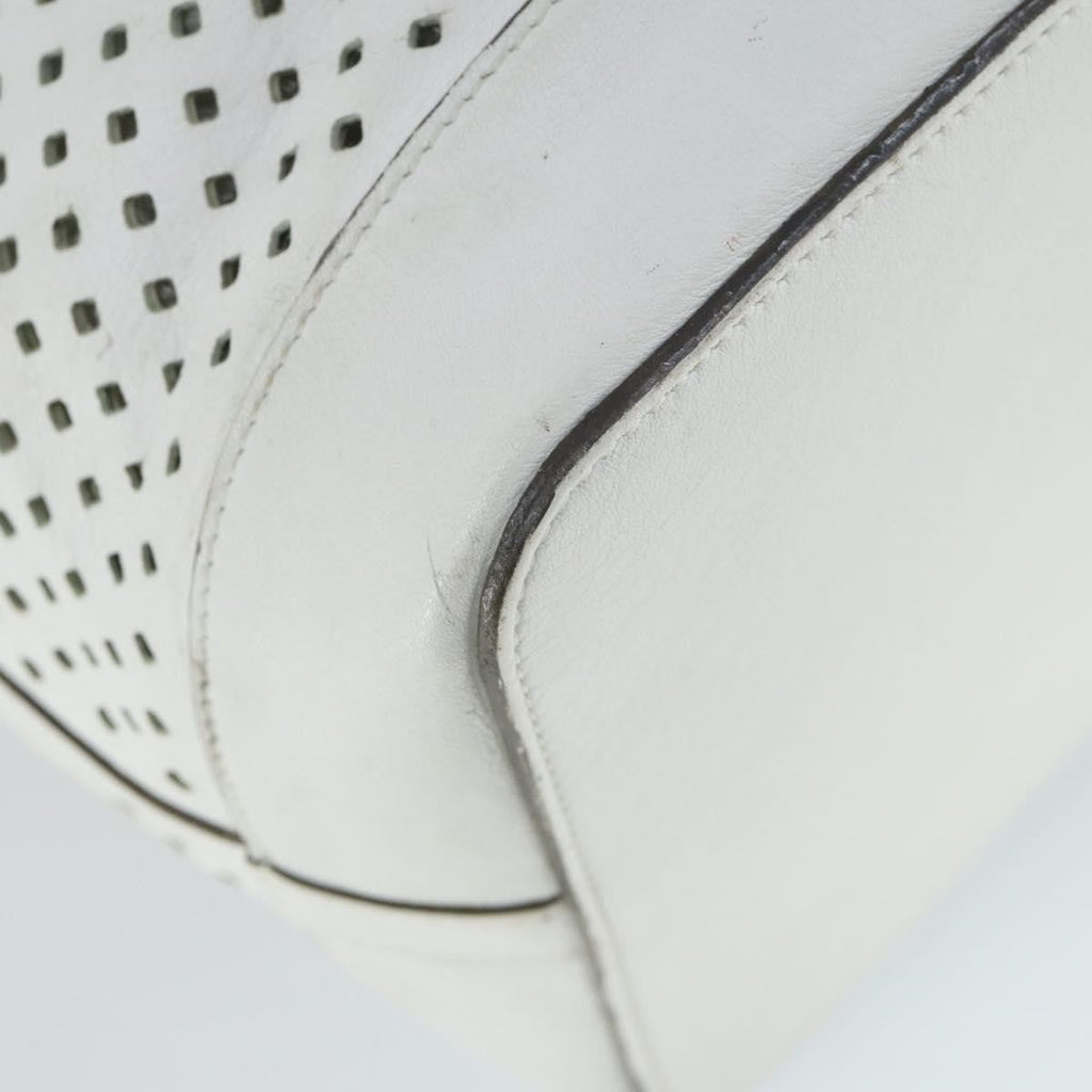 Louis Vuitton Flore Noe Handbag Perforated Leather White Leather Shoulder Bag