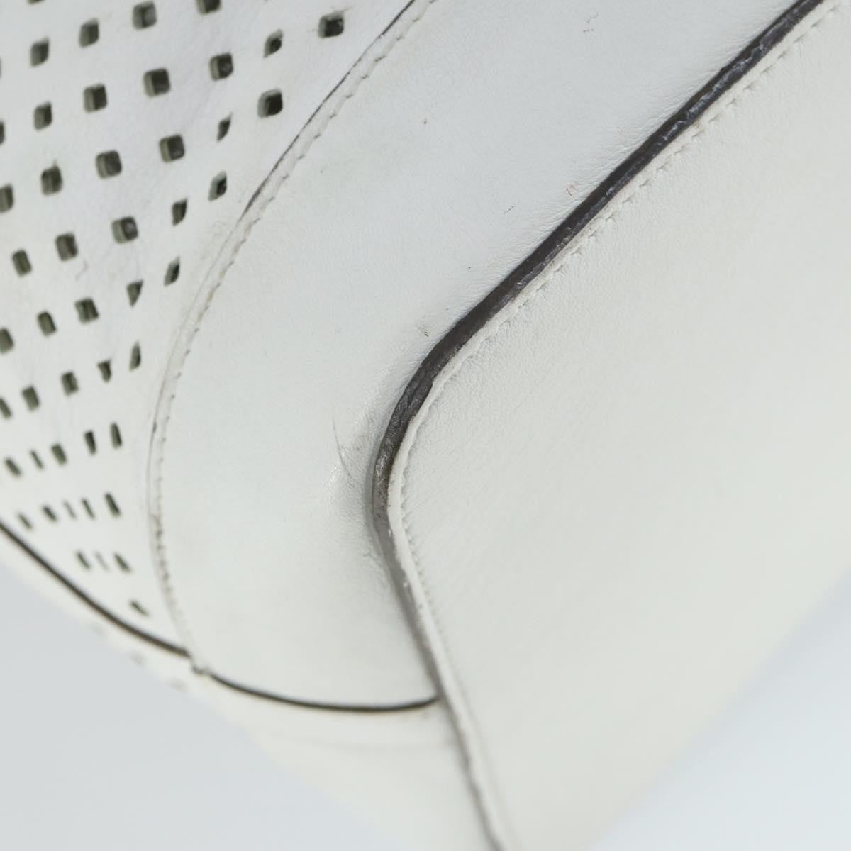 Louis Vuitton Flore Noe Handbag Perforated Leather White Leather Shoulder Bag