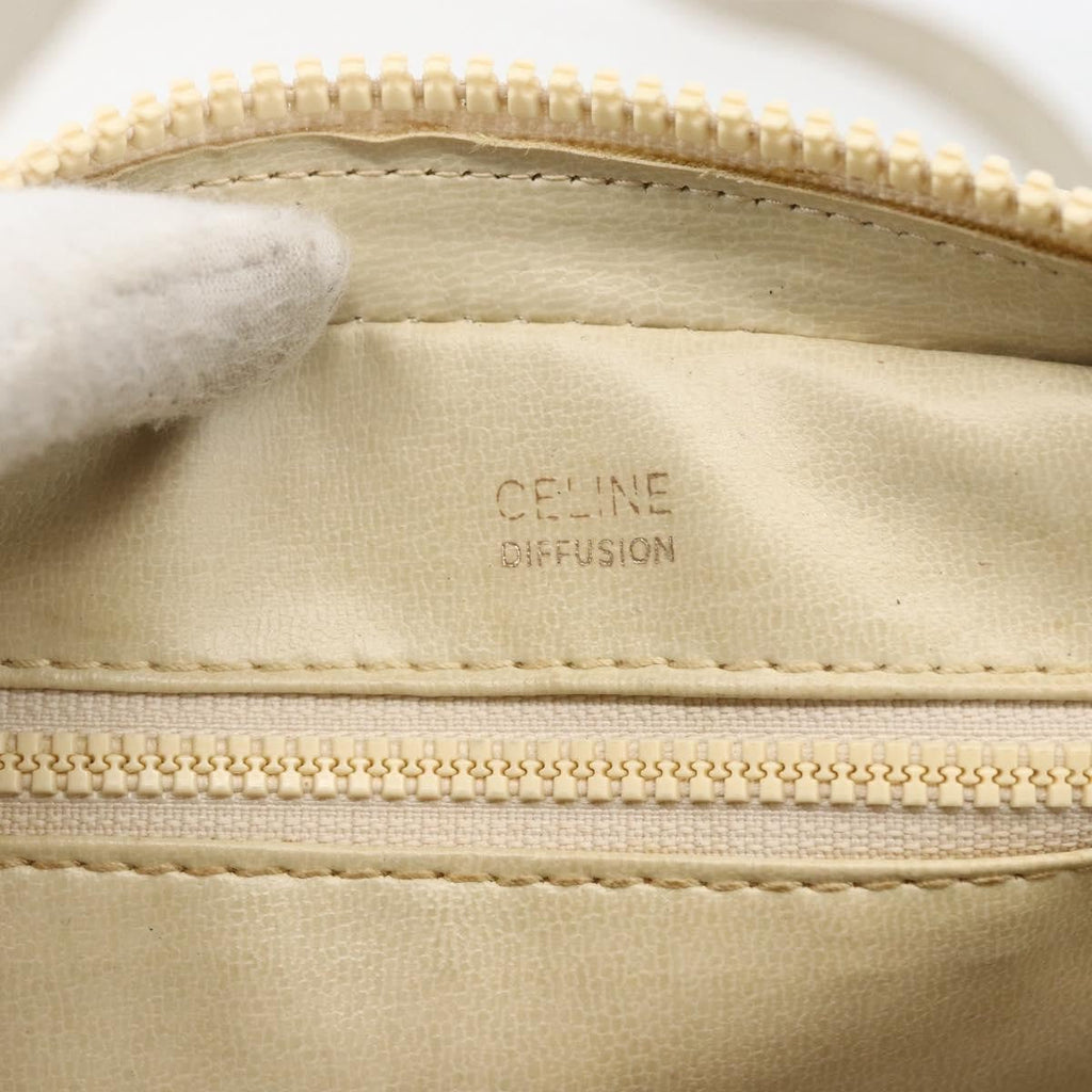 Celine Vintage Shoulder Bag Leather White Leather Shoulder Bag Bag