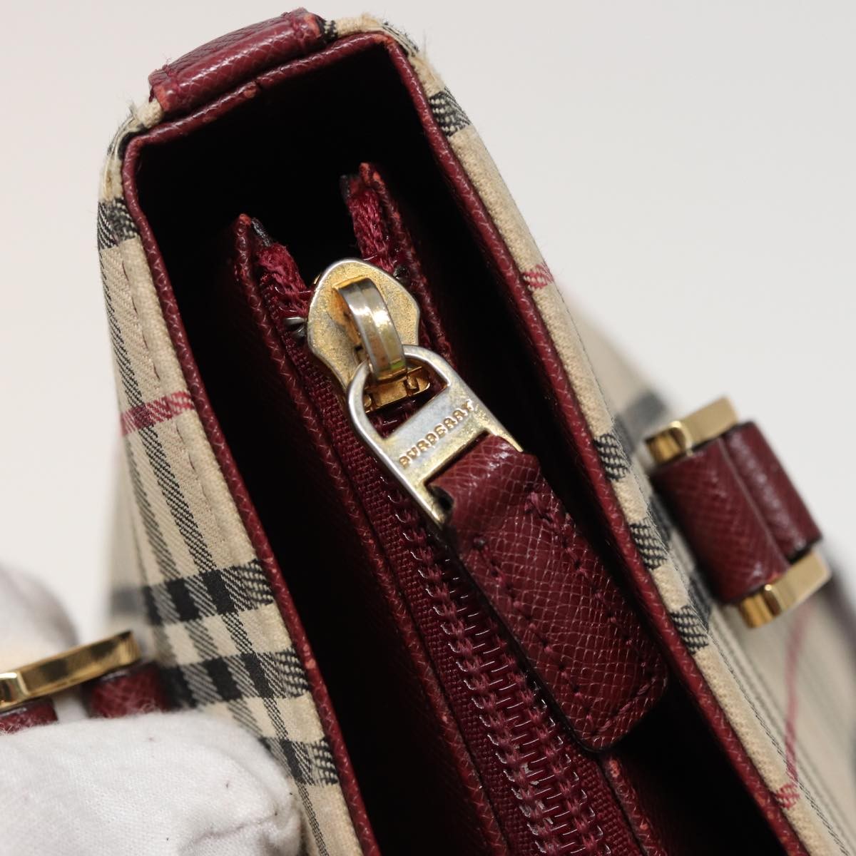 Burberry Nova Check Tote Canvas And Leather Beige Canvas Tote Bag