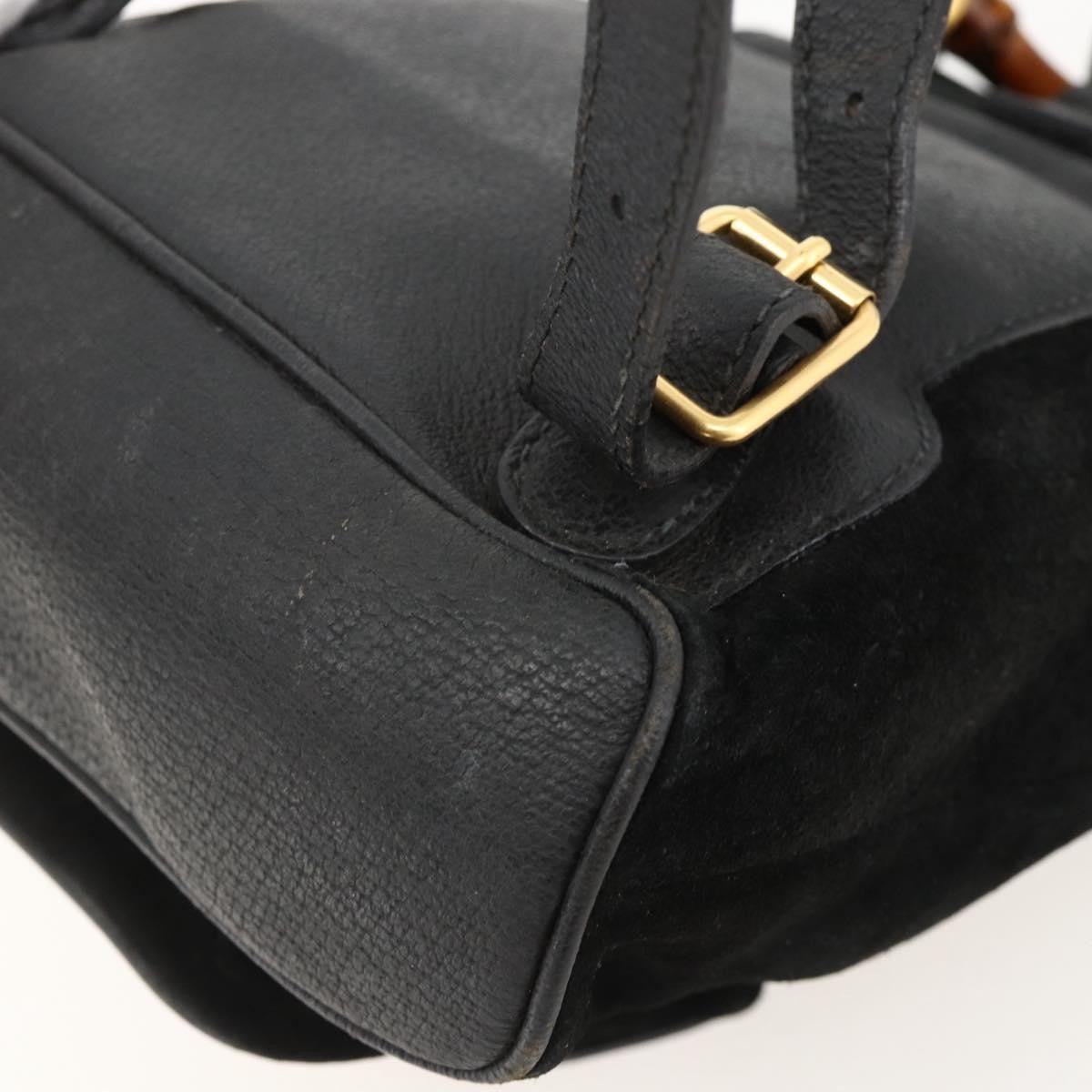 Gucci Gucci Bamboo Backpack Daim Black Denim_Jeans Backpack Bag (Pre-Owned)