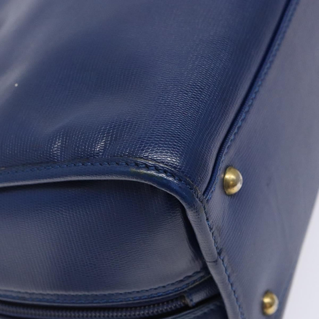Celine Circle Logo Handbag Leather Blue Leather Bag