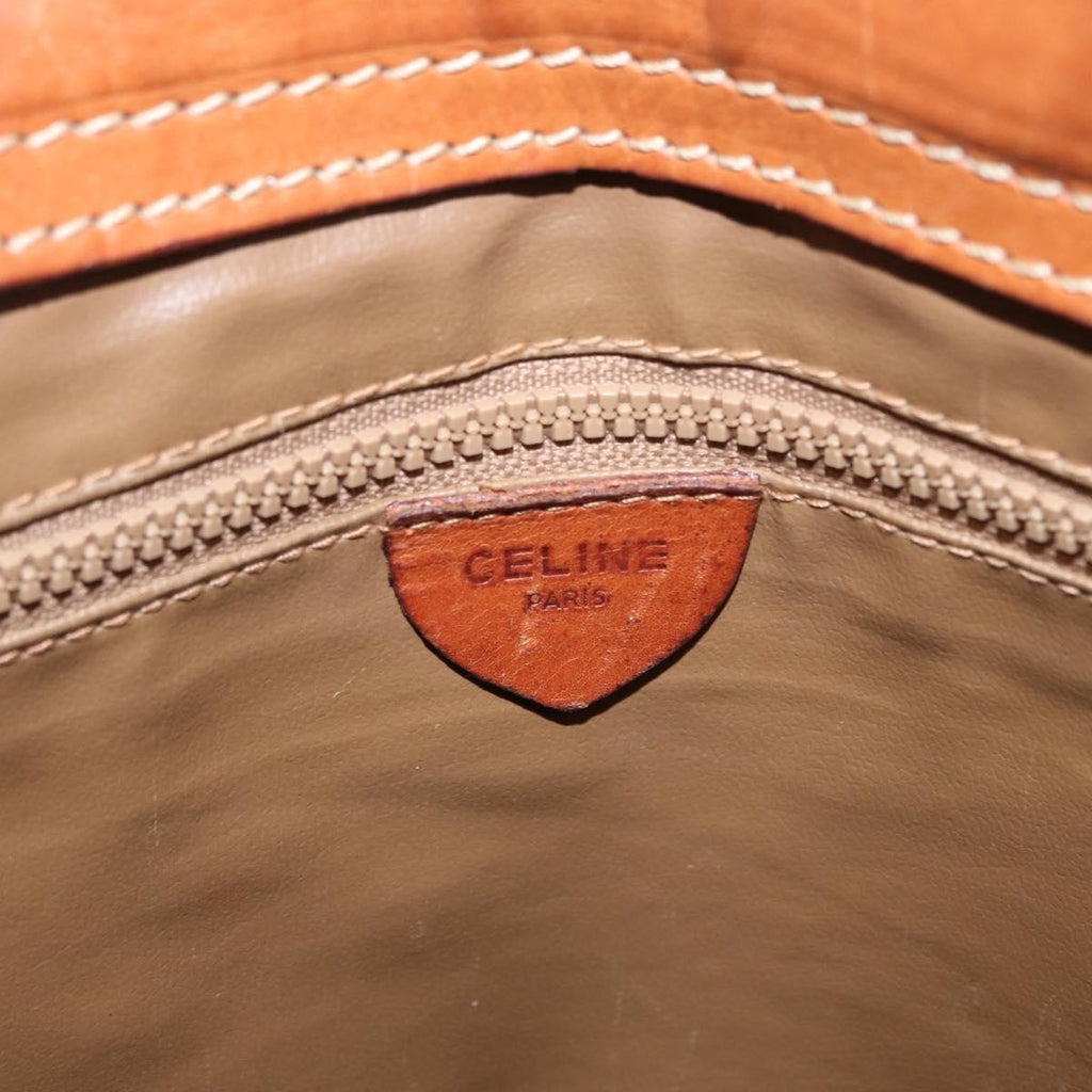 Celine Vintage Macadam Handbag Canvas And Leather Brown Canvas Handbag