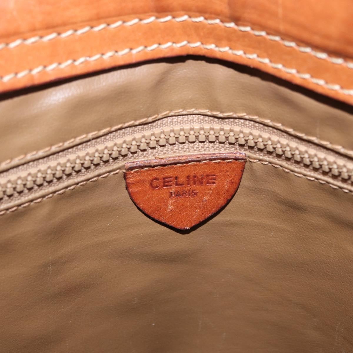 Celine Vintage Macadam Handbag Canvas And Leather Brown Canvas Handbag