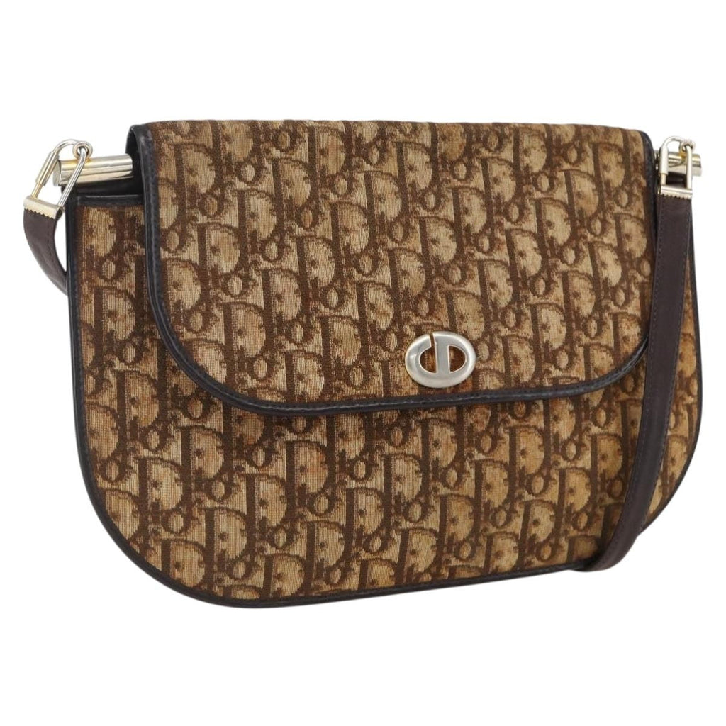 Christian Dior Vintage Trotter Shoulder Bag Canvas Brown Canvas Shoulder Bag Bag (Pre-Owned)