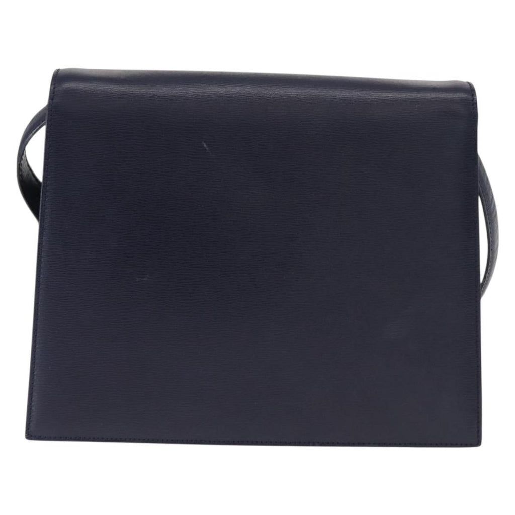 Christian Dior Vintage Cd Flap Shoulder Bag Leather Navy Leather Shoulder Bag Bag (Pre-Owned)
