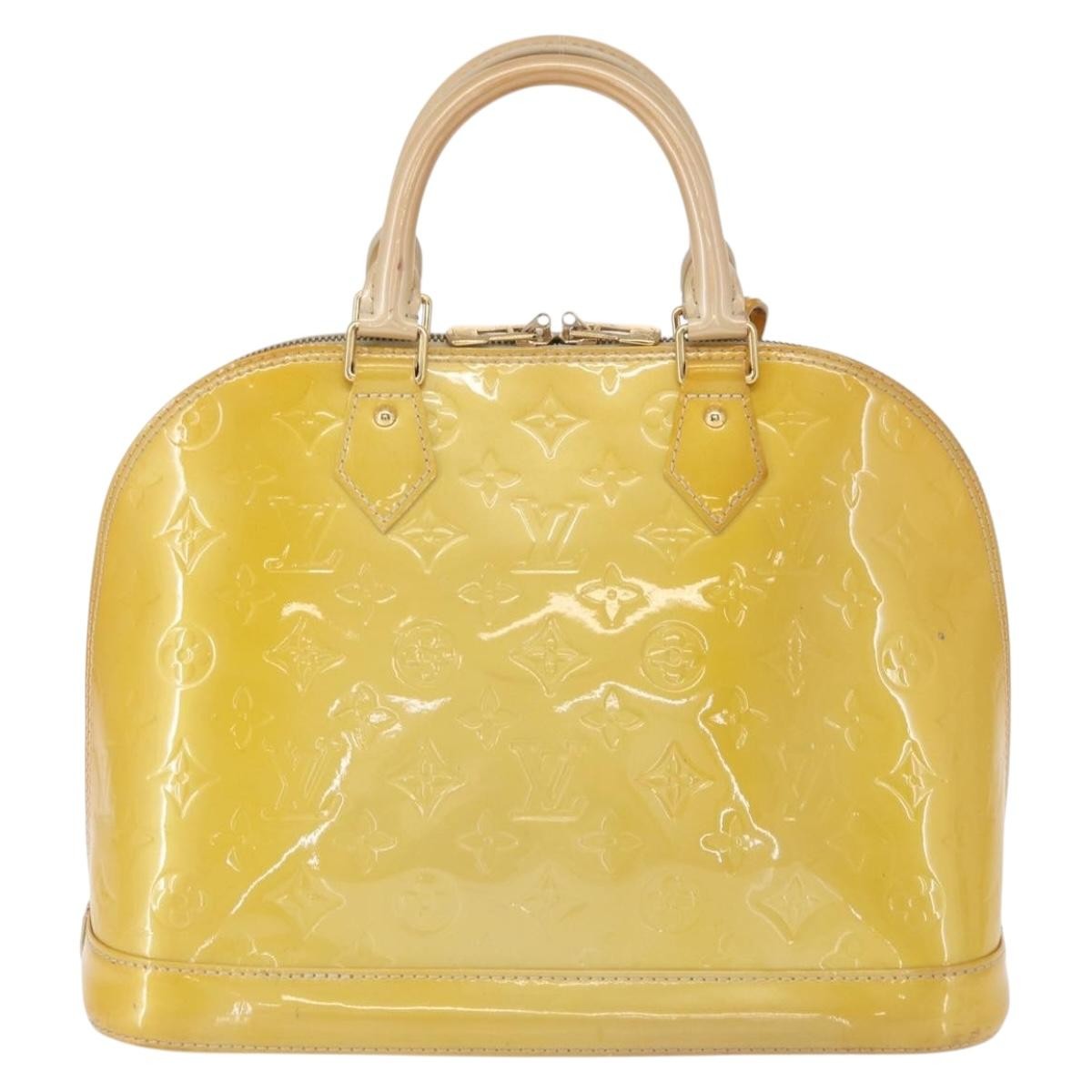 Louis Vuitton Alma Handbag Patent Leather Yellow Patent_Leather Handbag