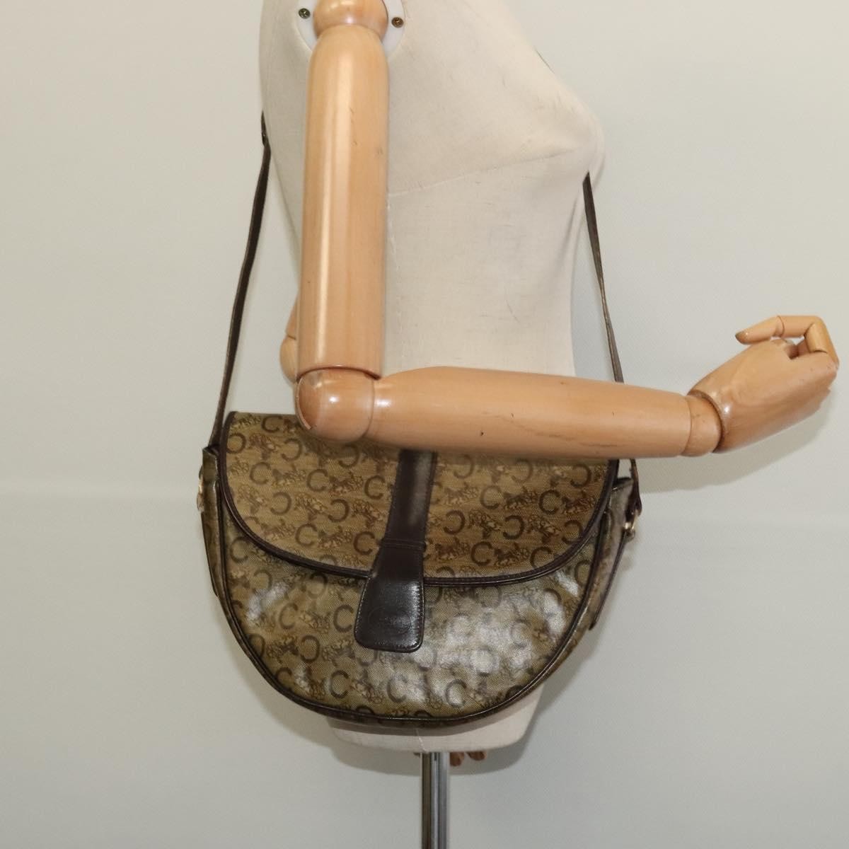 Celine C Sulky Shoulder Bag Canvas And Leather Beige Canvas Shoulder Bag Bag