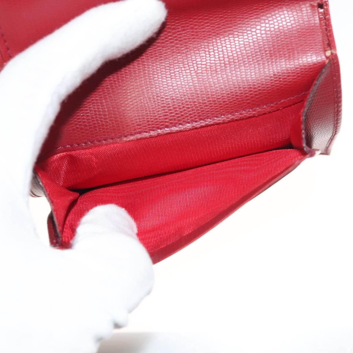 Celine Circle Logo Compact Wallet Leather Red Leather Wallets Accessory