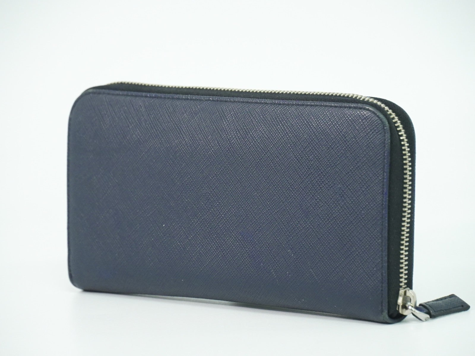 Prada Saffiano Wallet Leather Navy Leather Wallets Accessory