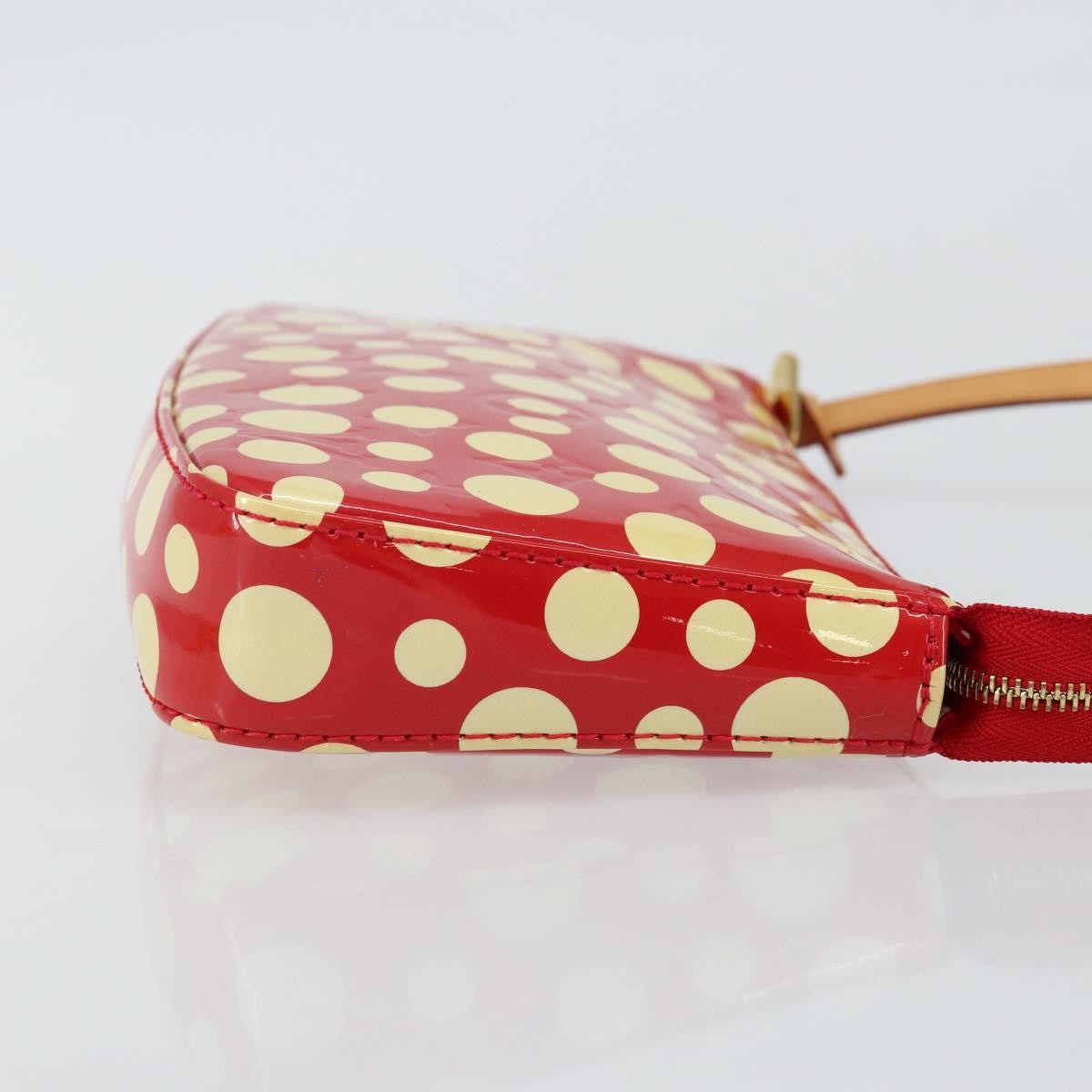 Louis Vuitton Pochette Accessoires Yayoi Kusama Painted Dots Monogram Vernis Red Patent_Leather Clutche & Pouche Bag