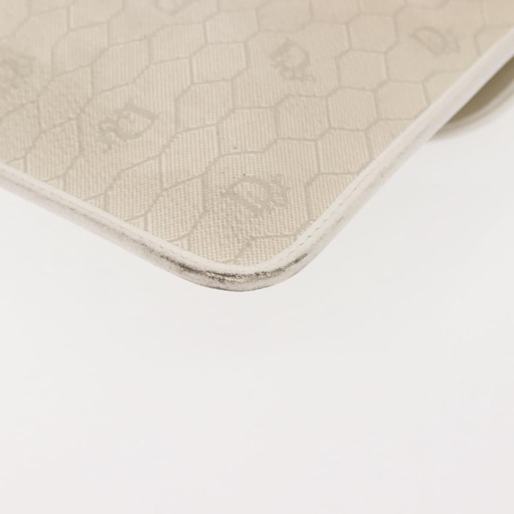 Christian Dior Vintage Honeycomb Clutch Canvas White Canvas Clutche & Pouche Bag (Pre-Owned)