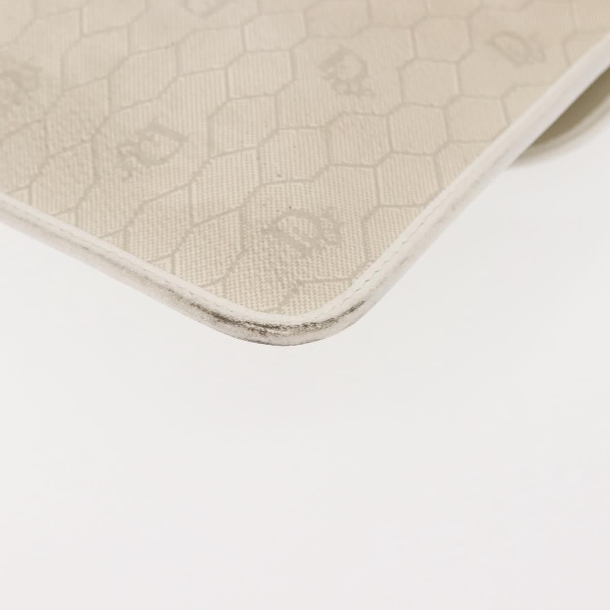 Christian Dior Vintage Honeycomb Clutch Canvas White Canvas Clutche & Pouche Bag (Pre-Owned)