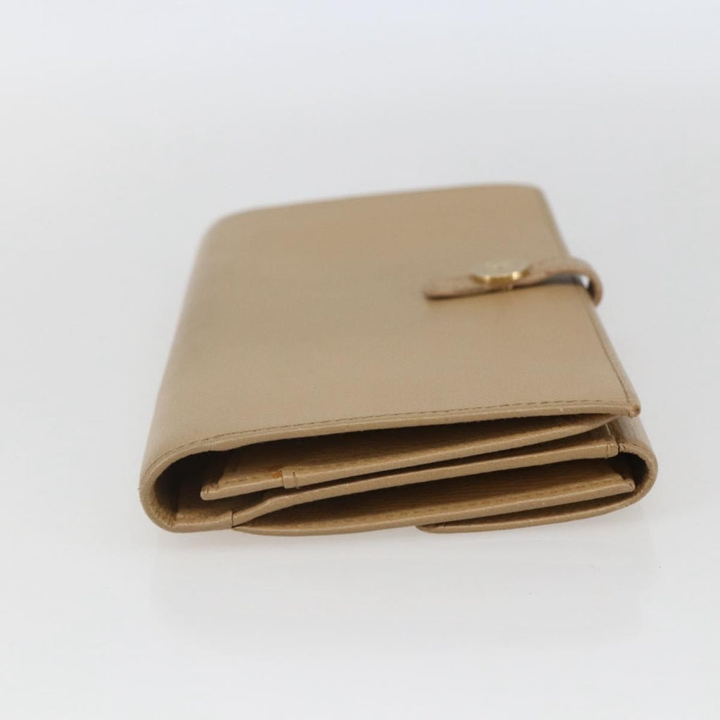 Chanel Coco Bouton Wallet Leather Beige Leather Wallets Accessory