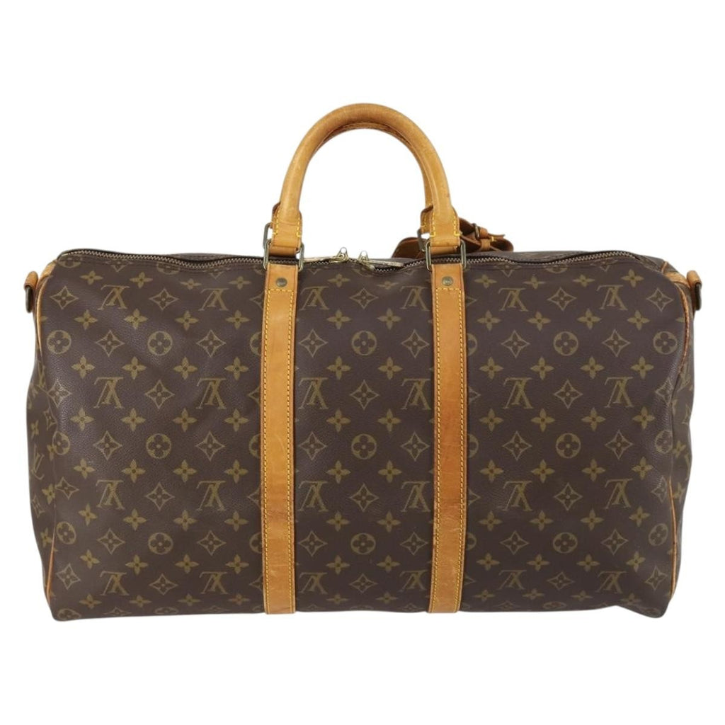 Louis Vuitton Keepall Bandouliere Bag Monogram Canvas Brown Canvas Travel Bag