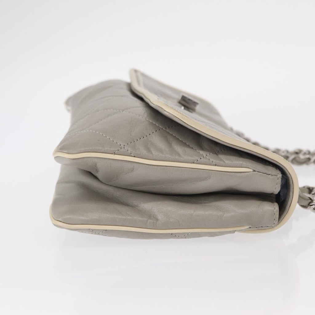 Chanel Mademoiselle Lock Flap Bag Quilted Lambskin Gray Leather Shoulder Bag Bag