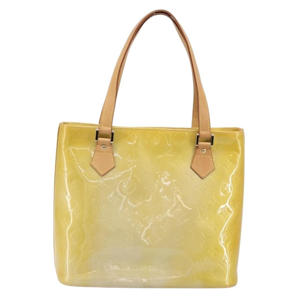 Louis Vuitton Houston Handbag Monogram Vernis Beige Patent_Leather Tote Bag