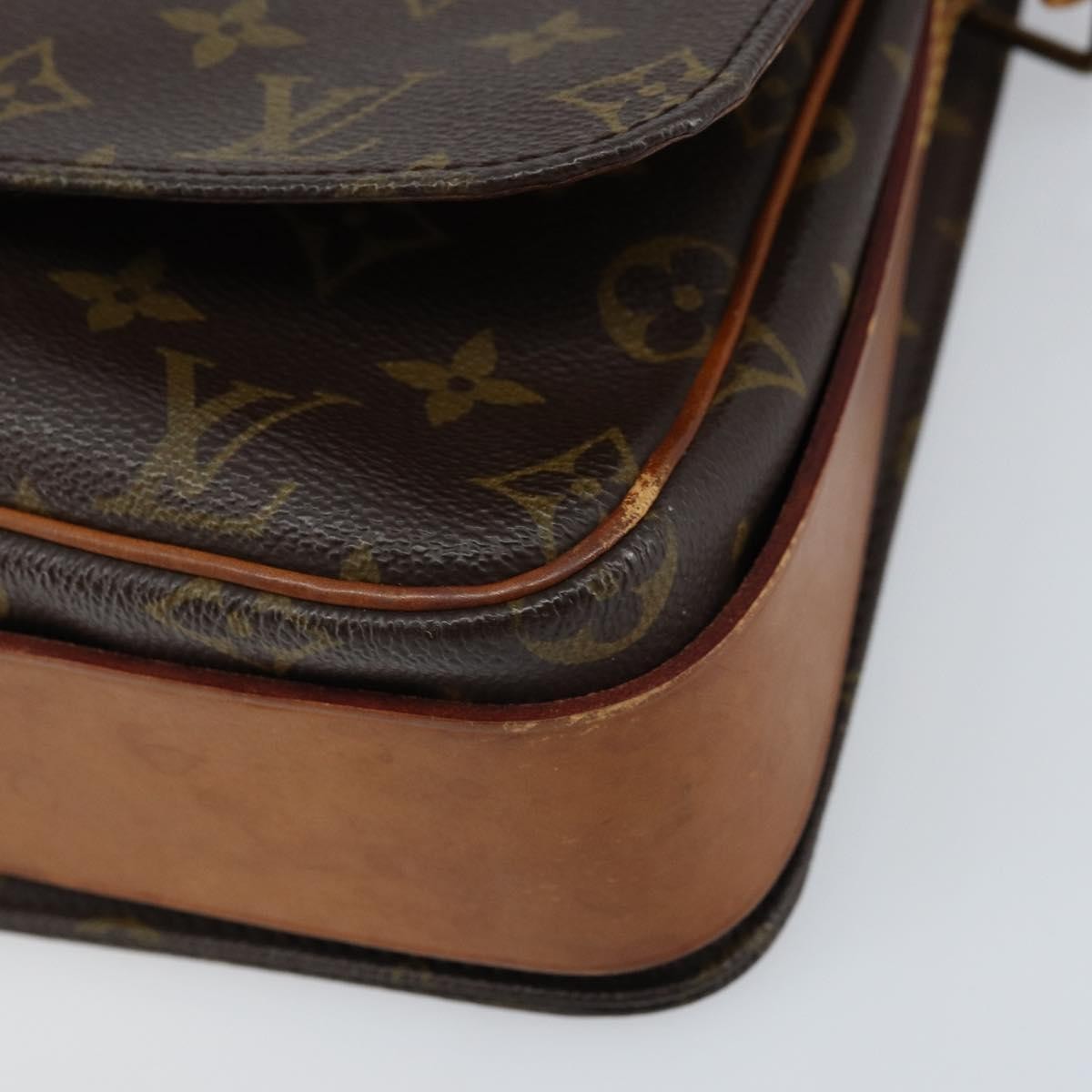 Louis Vuitton Cartouchiere Handbag Monogram Canvas Brown Canvas Shoulder Bag