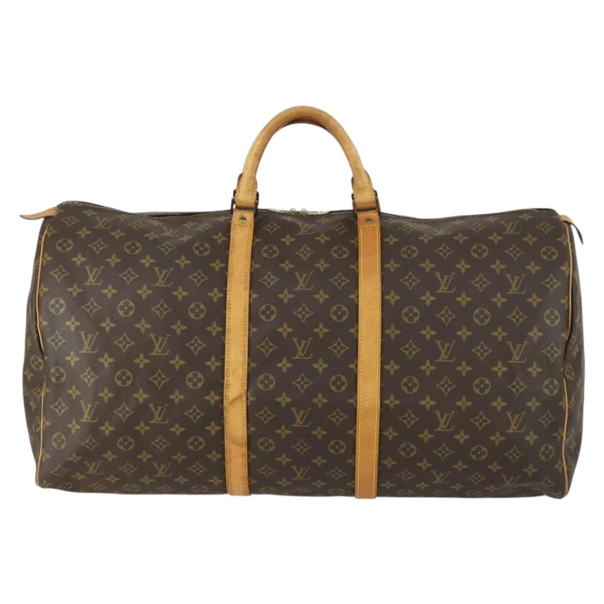 Louis Vuitton Keepall Bag Monogram Canvas Brown Canvas Travel Bag