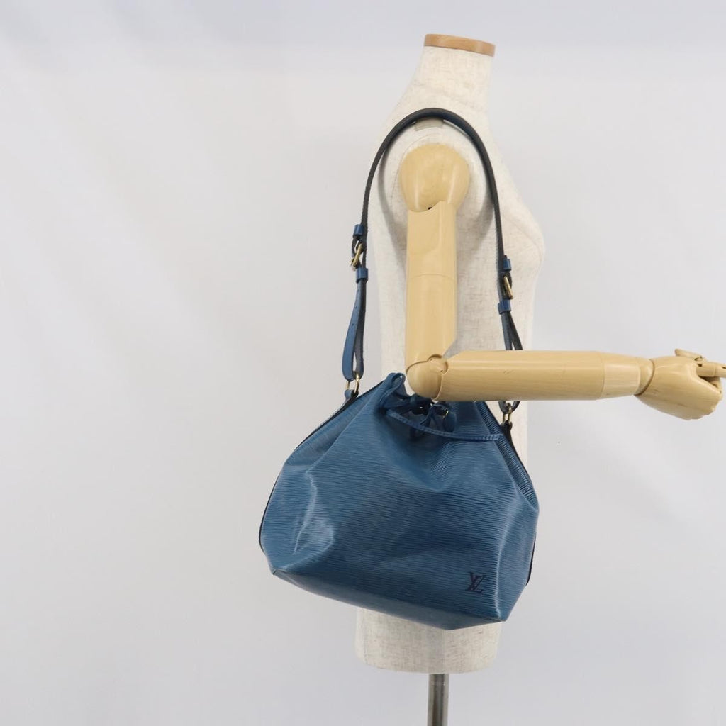 Louis Vuitton Petit Noe Handbag Epi Leather Blue Leather Shoulder Bag