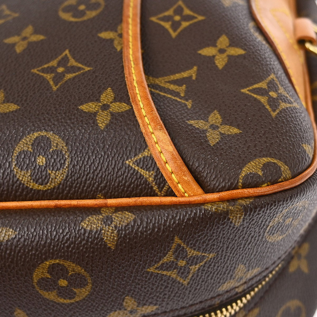 Louis Vuitton Deauville Handbag Monogram Canvas Brown Canvas Handbag