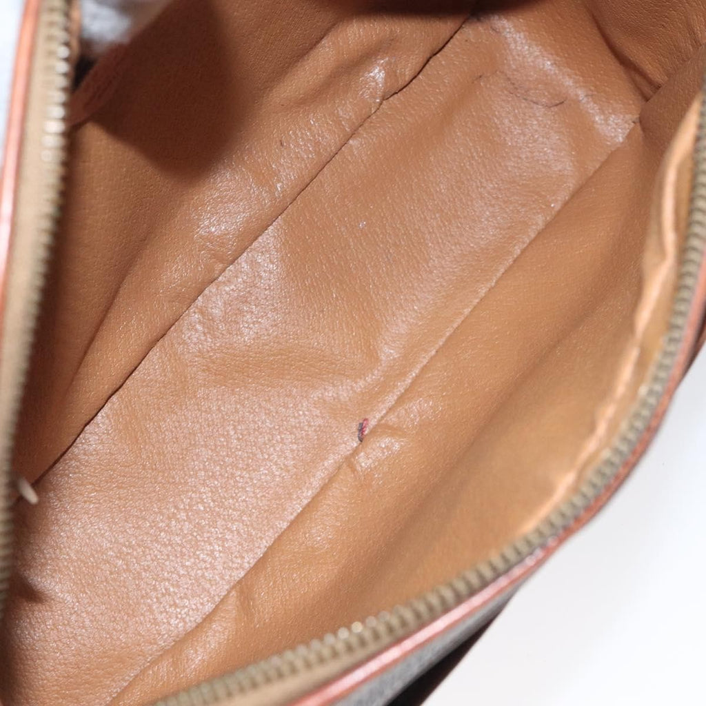 Celine Vintage Macadam Shoulder Bag Canvas And Leather Brown Canvas Shoulder Bag Bag