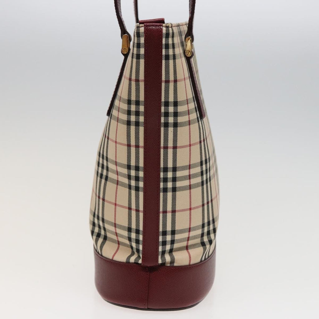Burberry Nova Check Tote Canvas And Leather Beige Canvas Tote Bag