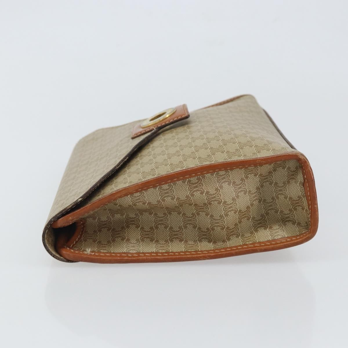 Celine Circle Logo Macadam Pouch Canvas And Leather Beige Canvas Clutche & Pouche Bag