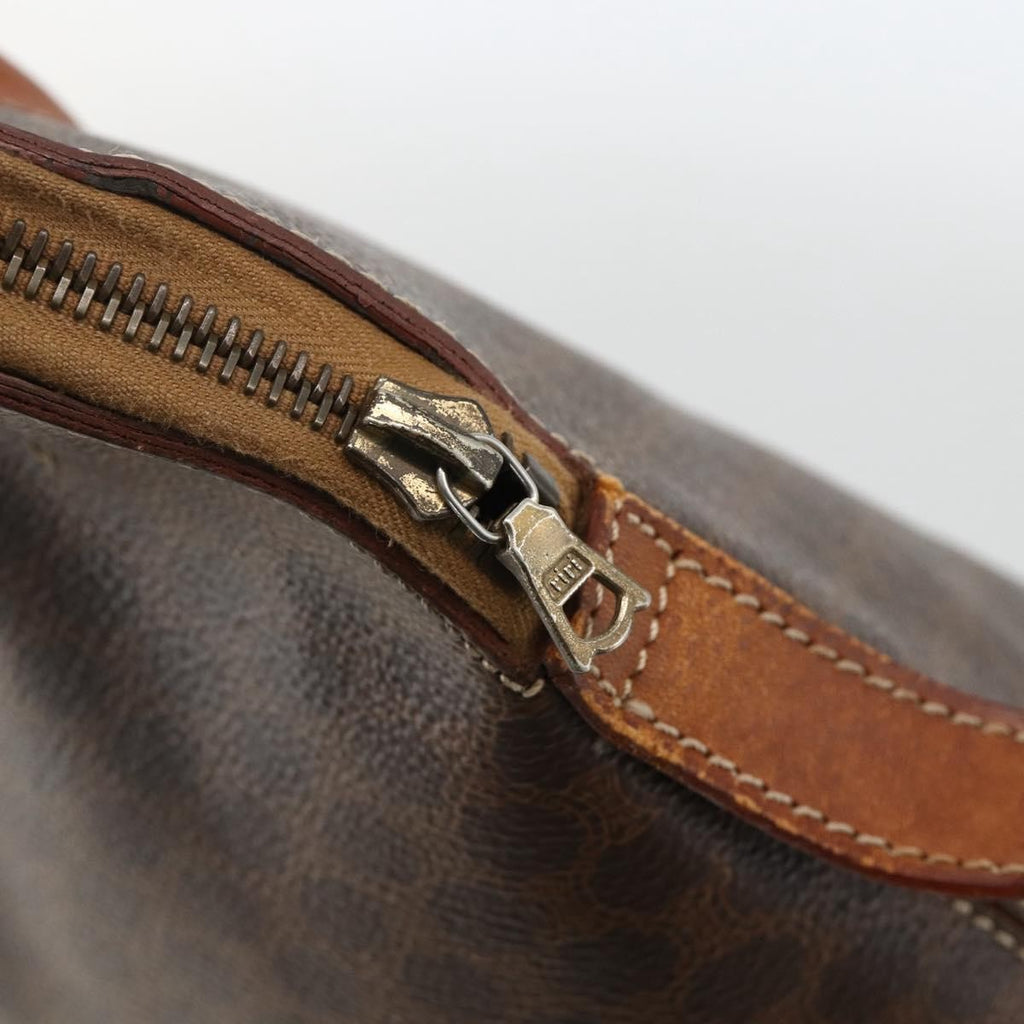 Celine Macadam Handbag Macadam With Leather Brown Canvas Handbag