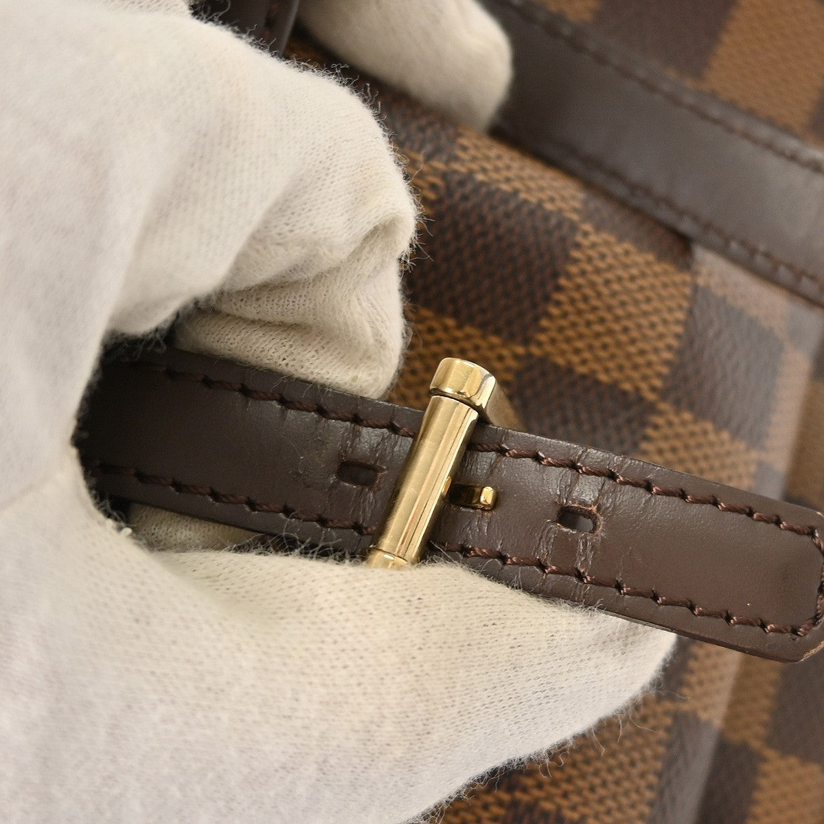 Louis Vuitton Manosque Handbag Damier Brown Canvas Tote Bag