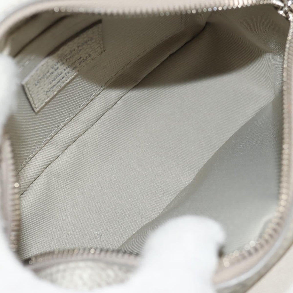 Louis Vuitton Soft Trunk Bag Monogram Taurillon Leather Gray Canvas Shoulder Bag
