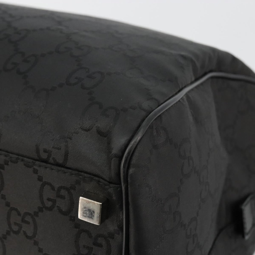 Gucci Duffle Bag Jumbo Gg Embossed Leather Black Pvc Handbag (Pre-Owned)