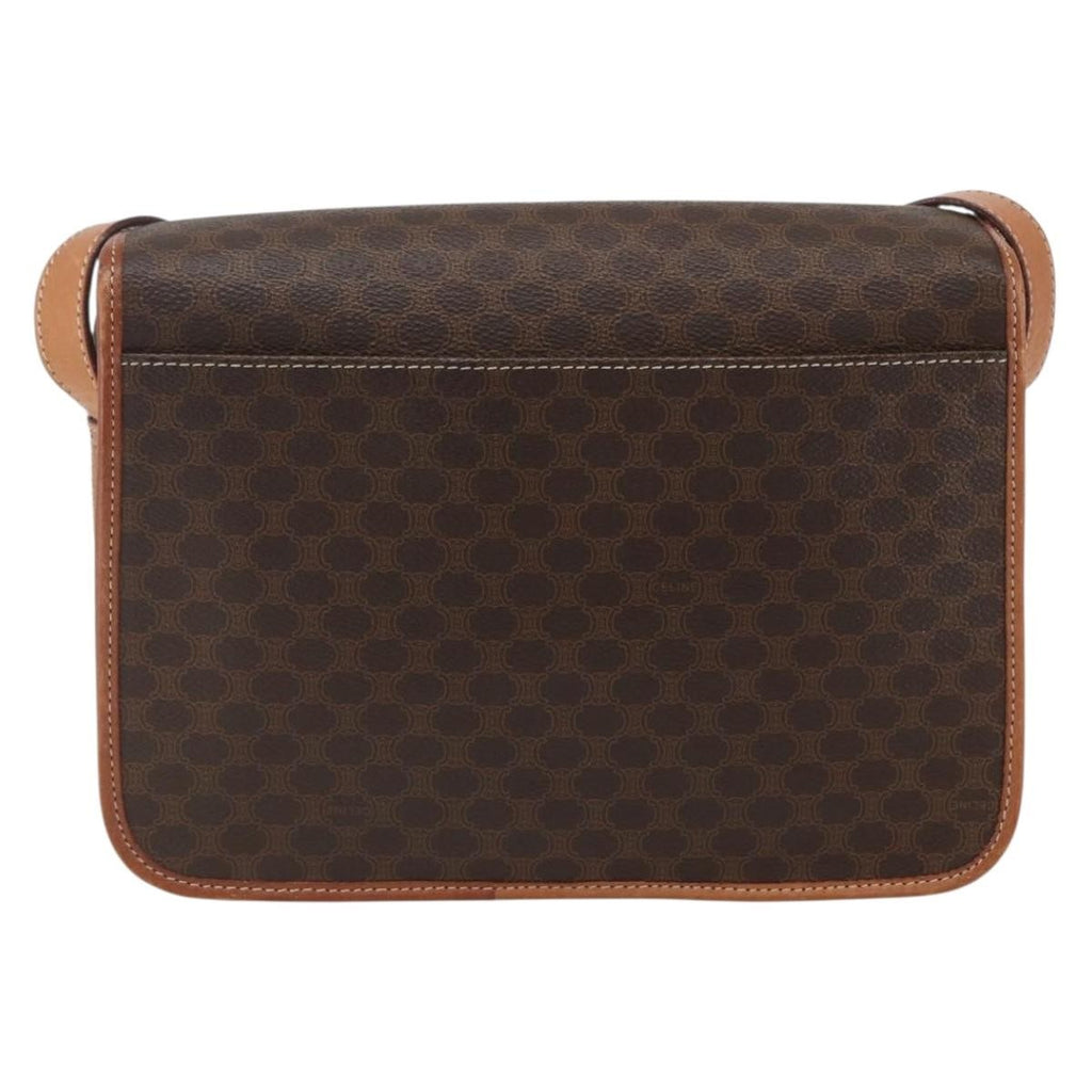 Celine Vintage Macadam Shoulder Bag Canvas And Leather Brown Canvas Shoulder Bag Bag