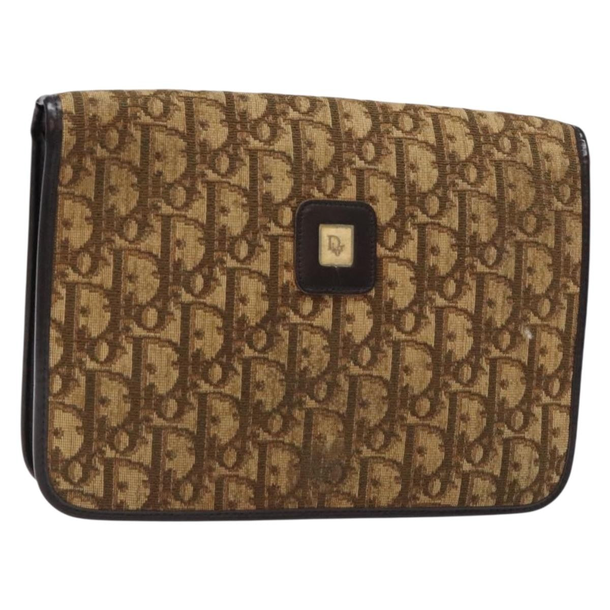 Christian Dior Vintage Trotter Pouch Diorissimo Canvas Brown Canvas Clutche & Pouche Bag (Pre-Owned)