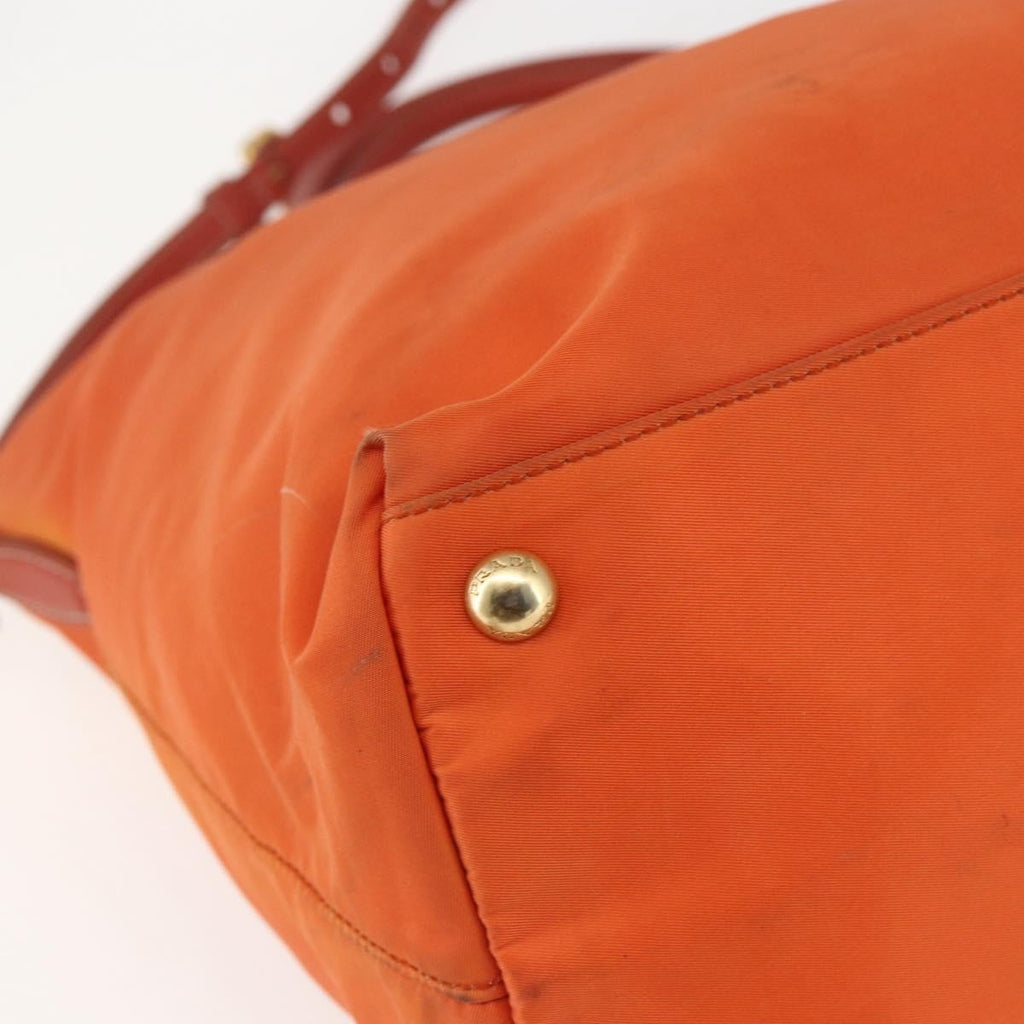 Prada Convertible Flap Tote Tessuto And Saffiano Leather Orange Nylon Tote Bag Bag