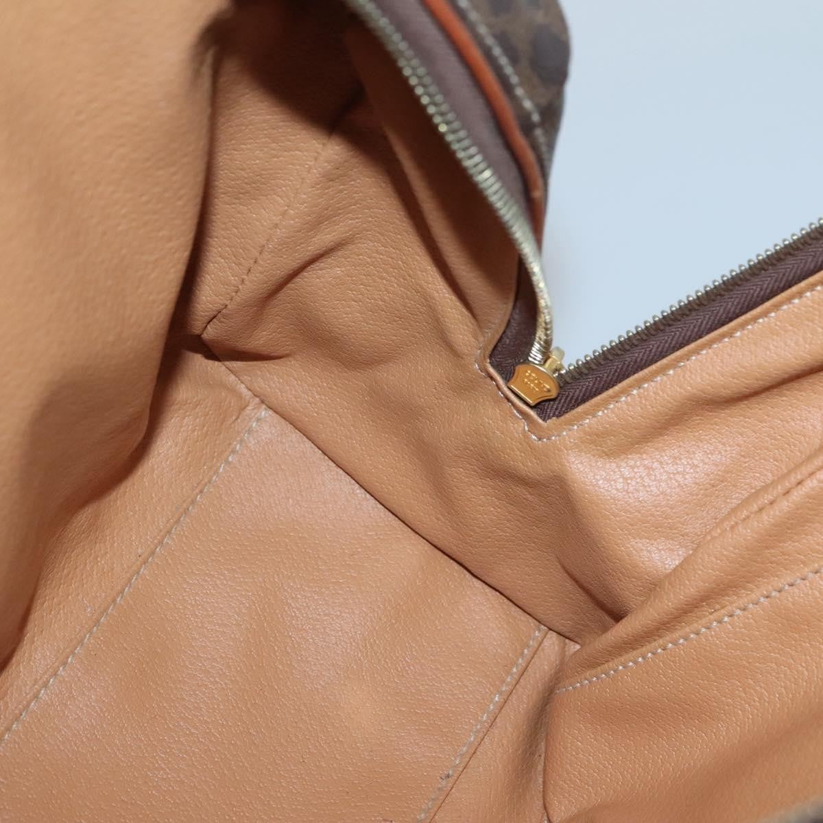 Celine Macadam Handbag Macadam With Leather Brown Canvas Bag
