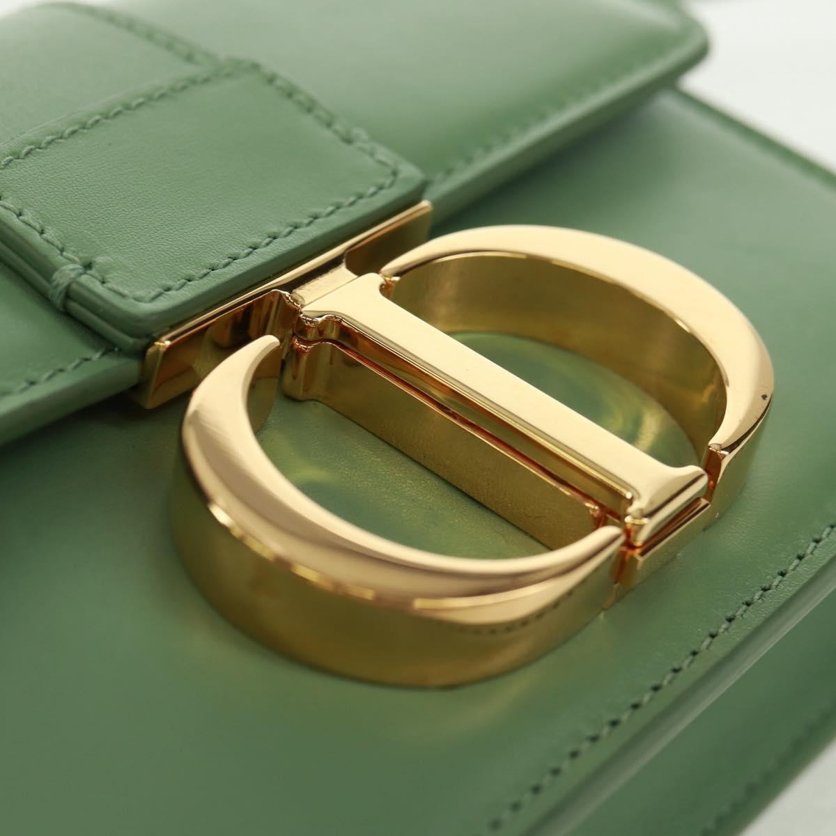 Christian Dior 30 Montaigne Flap Bag Leather Green Leather Shoulder Bag Bag (Pre-Owned)