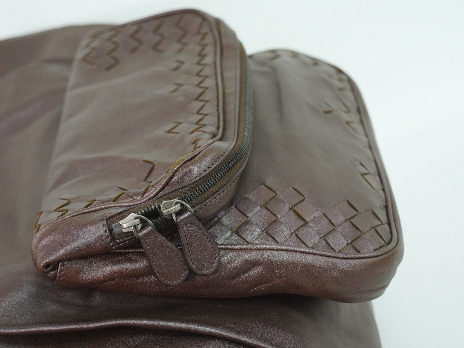 Bottega Veneta Intrecciato Shoulder Bag Leather Brown Leather Shoulder Bag Bag