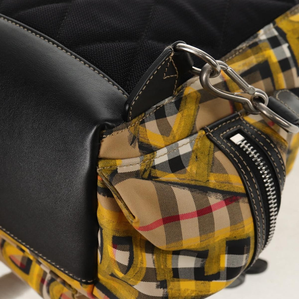 Burberry Graffiti Rucksack Backpack Vintage Check Canvas Beige Canvas Backpack Bag