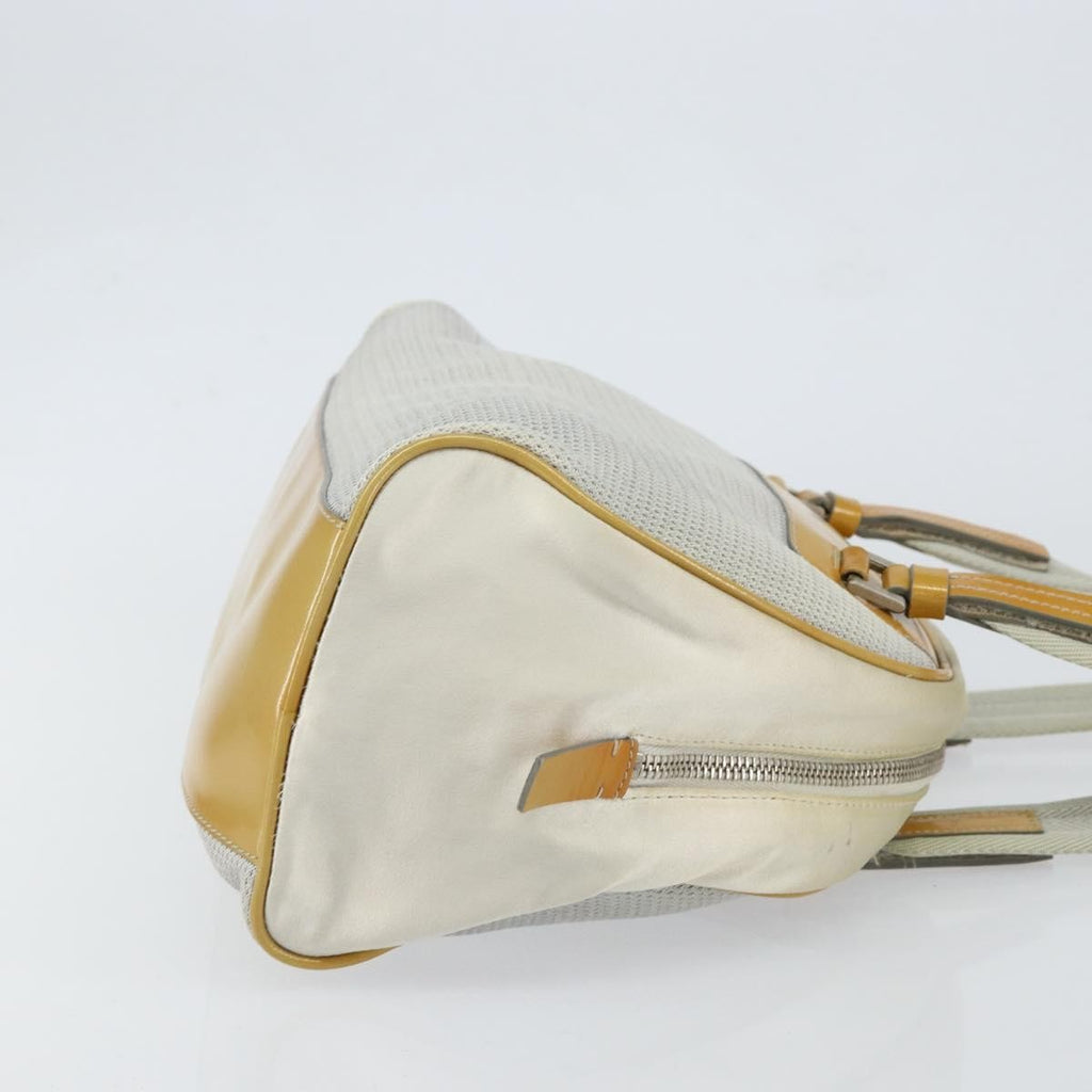 Prada Vintage Zip Handbag Tessuto Silver Nylon Handbag