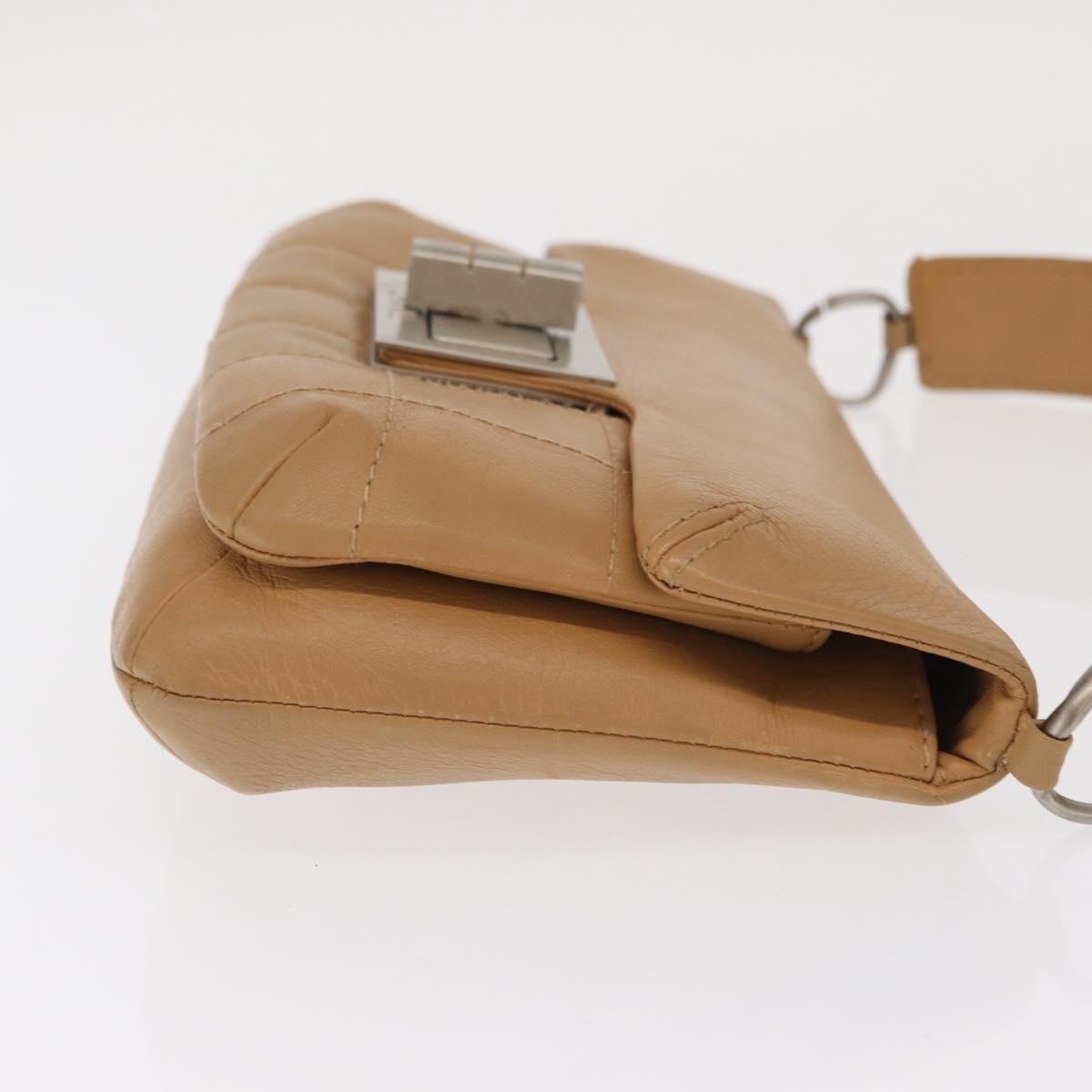 Chanel Giant Mademoiselle Lock Shoulder Bag Quilted Leather Beige Leather Shoulder Bag Bag